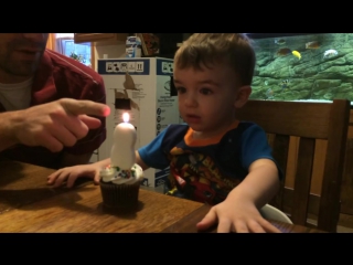 the boy could not blow out the candle. father found a way.